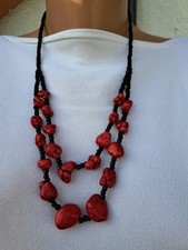 Halskette Onyx u Korallen