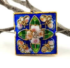 Cloisonne Perlen Strass blau
