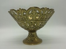 Verzierte Vintage Gebäckschale aus Messing 349