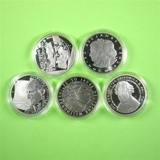 BRD 2012 5x 10 Euro Silber-Gedenkmünzen in Kapseln PP Spiegelglanz