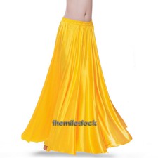 TMS Gelber Satin-Vollkreisrock