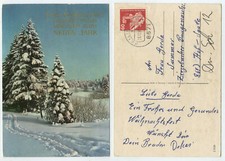 56694 - Winterlandschaft - Weihnachten/Neujahr - Grußkarte, gelaufen 23.12.1982