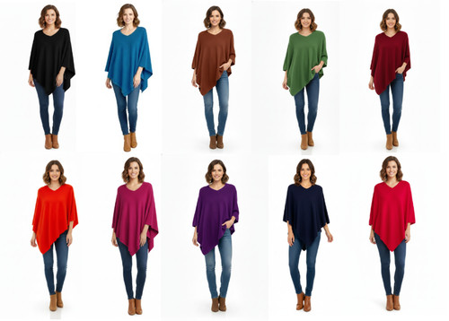 Damen cashmere mischung poncho - damen,