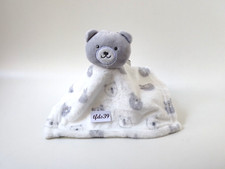 Primark Bär Teddy weiß grau Kuscheltuch Schmusetuch (T220)