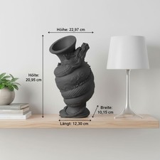 Drachen Vase Skulptur Matt