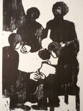 ROBERT HAMMERSTIEL  Holzschnitt  „Legendärer Abend“ handsigniert