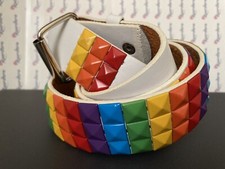 REGENBOGEN NIETENGÜRTEL WEISS