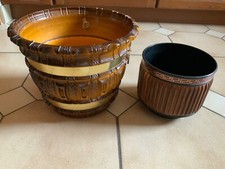 Blumentopf Übertopf Holzoptik 2 Stück Vintage