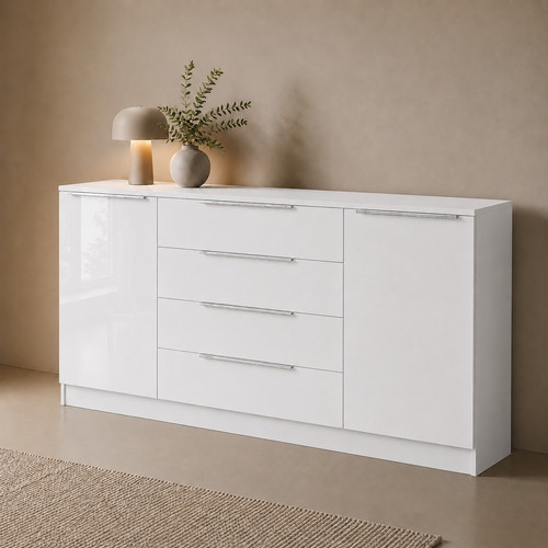 Sideboard 166cm weiß - 166cm,
