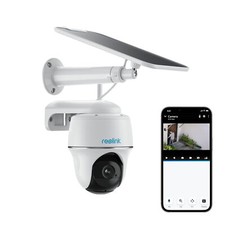 Neue Version Reolink 5MP WLAN PTZ Überwachungskamera Aussen Akku +WeißSolarpanel