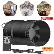 100Mm Inline-Rohrventilator, 221M³/H Rohrlüfter Regelbar Abluftventila Lüfter