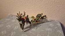 Rentier mit Schlitten/ Weihnachtsdekoration/ Figur/ Handarbeit Unikat