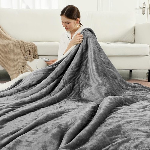 Heizdecke xxl 200x150cm grau - heizdecke,