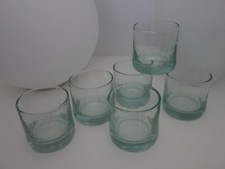 6 Becher Tumbler Whisky Saft Mediterran Recycling Glas blaugrün 150 ml Neuwertig