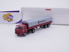 Wiking 0514 07 # Henschel Pritschensattelzug dunkelrot-grau " Zeitfracht " 1:87