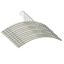 12 Stück Kleiderbügel Edelstahl matt poliert Garderobenbügel rutschfest 