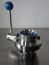 Scheibenventil Klappventil DN 40 G - KM Milchgewinde Edelstahl 1.4301 Nocado