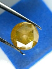 Natürlicher Diamant Rustikal 2.45tcw Gelb Rund / Tambuli Rose Cut für Geschenk