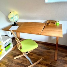 team7 Bio Kinderschreibtisch Vollholz mitwachsend nachhaltig mit oder ohne Stuhl