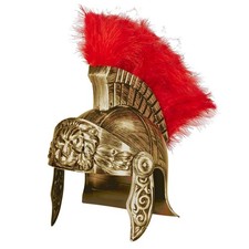 Hochwertiger Gladiatoren-Helm Römer Gold Rot für Herren Karneval Cosplay Veranst