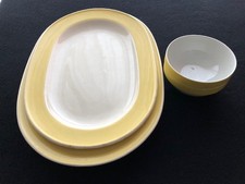 V&B Villeroy & Boch Mettlach SAAR alte Servierplatten gelb, 1947-1956 Schälchen