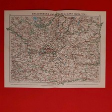 Orig.(1932) Landkarte Brandenburg + Grenzmark Südl.Teil 