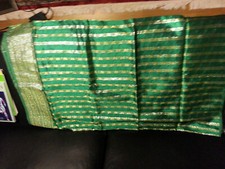 2 Sari Stoff Brokat grün gold  und brau-gold