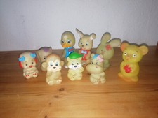 Sammlung 9 alte Quietschfiguren Gummifiguren 60 er Jahre