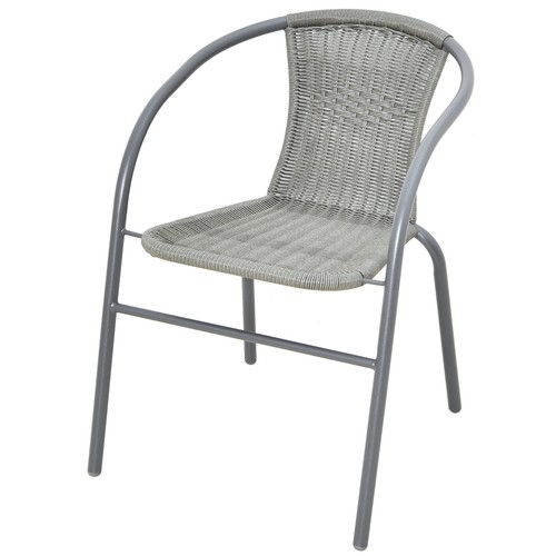 Stuhl grau polyrattan - grau,