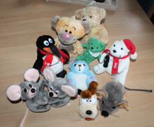 Insgesamt 9 Stofftiere , Steiff Maus, Coca Cola Eisbär , Garfield Hund , Teddy