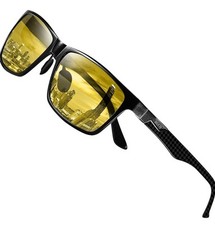 DUCO Herren und Damen Nachtfahrbrille mit Kohlefaser Rahmen Nachtsichtbrille