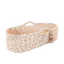 Moseskorb handgehäkelt Beige