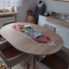 Esstisch Sonoma Eiche rund Durchmesser 1m erweiterbar auf 1,40 Möbelando Juni 25