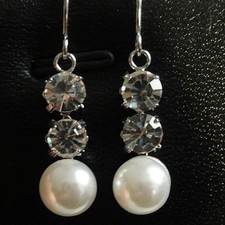 Ohrhänger Perle mit Kristall