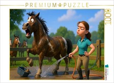 CALVENDO Puzzle Die Drama Queen - Pferde und Wasser | 1000 Teile Lege-Größe 64x4