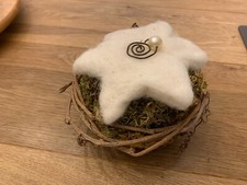 Weihnachtsdeko Filzstern mit Perle 15cm