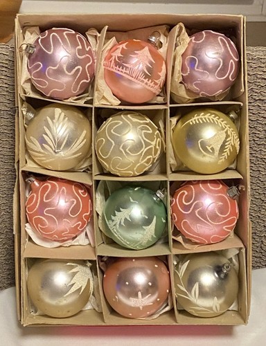 12x vintage weihnachtskugeln - 12x,