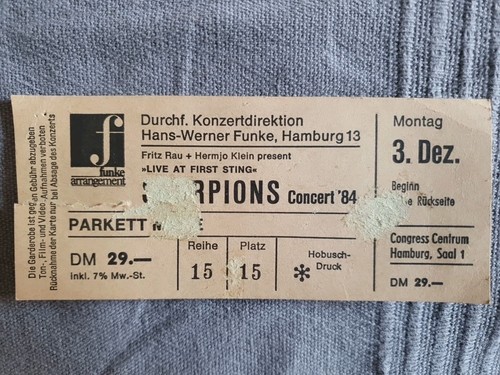 Skorpions alte konzertkarte - alte,