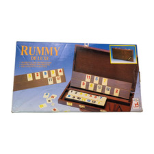 Deluxe Rummy Cup Rummikub Koffer Lederkoffer Gesellschaftsspiel Familienspiel