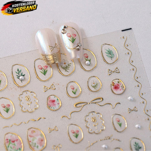 Nagelsticker blumen - 3d,