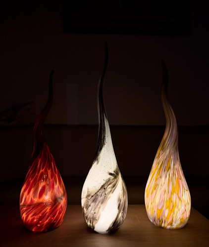 Solar glasskulptur 60cm - glasskulptur, led