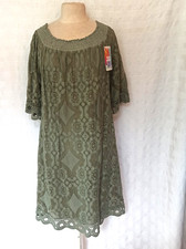 Damen Kleid Tunika Oliv Grün