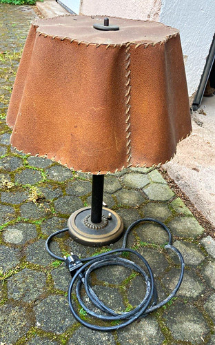 Vintage tischlampe braun antik - tischlampe,