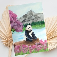 Aquarell Pandabär Gemälde