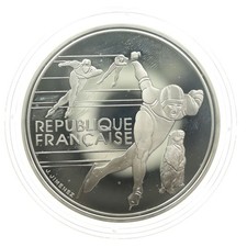 Frankreich 1990 100 Francs Eisschnelllauf olympische Spiele 1992 | Silber