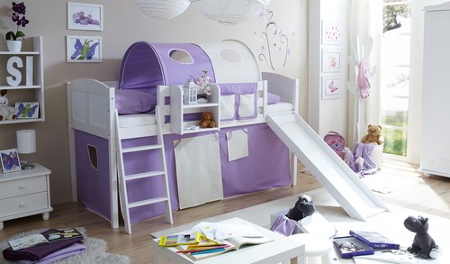 Ticaa hochbett mit rutsche - mit,