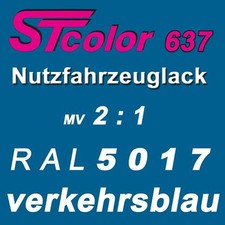 1,5 kg 2K HS Autolack VOC 2:1 RAL 5017 verkehrsblau NFZ LKW Lack Set mit Härter