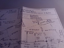 Alte Streckenkarte Reichsbahn Eisenbahn Berlin DDR 1975