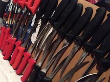 3 Stück Große gebraucht Metzger Fleisch Messer origina F dick Victorinox Geißler