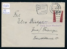 PK181) Postkrieg Berlin, 25PF Luftbrücke, Brief ab SW11, Gegenstempel n.Jena